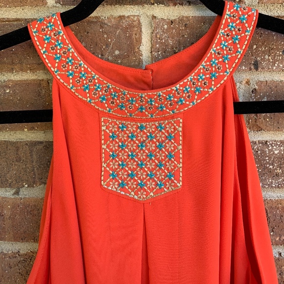 Peach Love California Orange Halter Top Dress - Picture 1 of 3